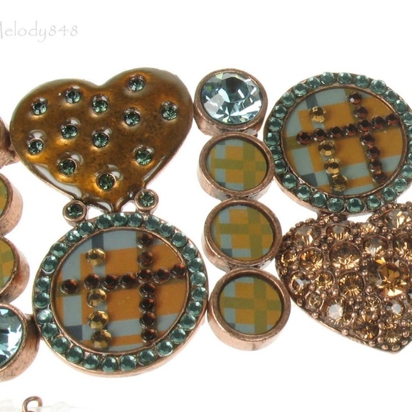 Pilgrim Jewelry Pilgrim Enameled Gold Bracelet With Rhinestones